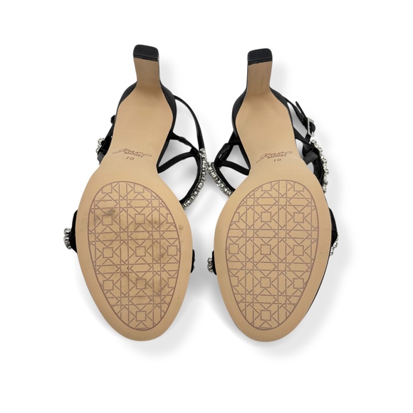 Jewel Badgley Mischka Black Crystal Odette Slingback Sandal‎ - Womens Size 10 - Picture 6 of 7